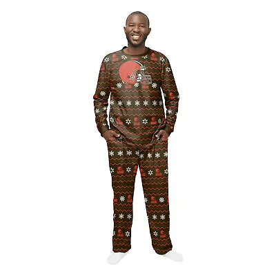 FOCO Men's NFL Cleveland Browns Primary Team Logo Ugly Pajama Set • $59.95