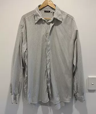 VERSACE CLASSIC V2 Men’s Long Sleeve Stripe Button Up Shirt Size 17/43 • $70