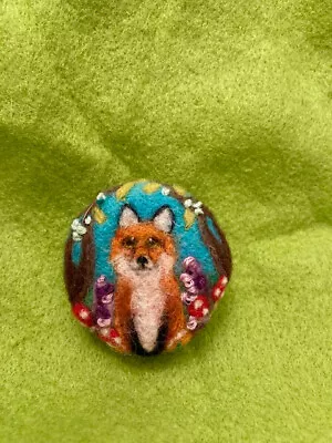 Handmade Needle Felted 'The Little Fox' Brooch • £10