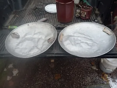 2 Vintage Aluminum Snow Disc Flying Saucer Sleds With Handles Snow Sleds Riding • $30