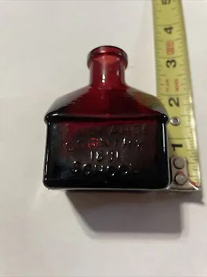 $18 • Buy Red Glass School House Ink Inkwell Bottle Wheaton Tuckahoe School 1891 Vintage
