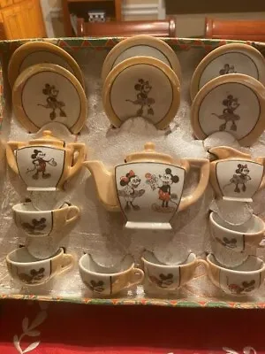 Vintage Disney Mickey & Minnie Child Tea Set W/ Original Box Made/Occupied Japan • $470