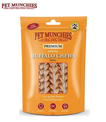 Pet Munchies Premium Small Dental Buffalo Chews Dog Puppy Natural Treats 55g • £4.99
