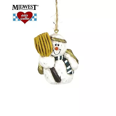 Eddie Walker MINI ANGEL SNOWMAN W/ BROOM 1.75  Ornament Christmas Midwest Cannon • $9.95
