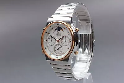 EXC+5 SEIKO 7A48-7000 Moon Phase Chronograph Quartz Men's Watch From JAPAN • $349.99