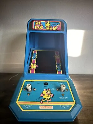 Vintage 80s Ms PAC-MAN Mini Tabletop Arcade Video Game Coleco Mrs Pacman WORKS • $200