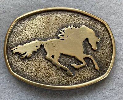 Vintage Jadco Solid Brass Belt Buckle Horse Mustange Theme 3  X 2  Vgc • $9.09