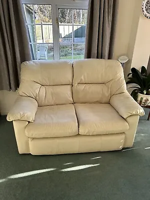 G Plan Cream Leather Sofa • £120