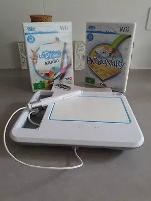 NINTENDO Wii U DRAW GAME TABLET PLUS 2 GAMES. Pictionary • $13.99