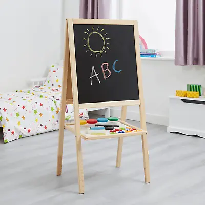 £41.99 • Buy Kids Double-Sided Easel, Chalkboard, Dry Wipe Board, With Accessories