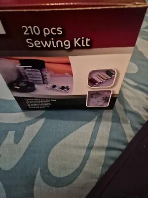 New 210 Pc Sewing Kit Set Caddy Storage Thread Needle Pins • £10
