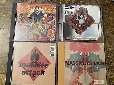 Massive Attack 4 CD Bundle Blue Lines / Protection/ No Protection / Rising Sun • £4