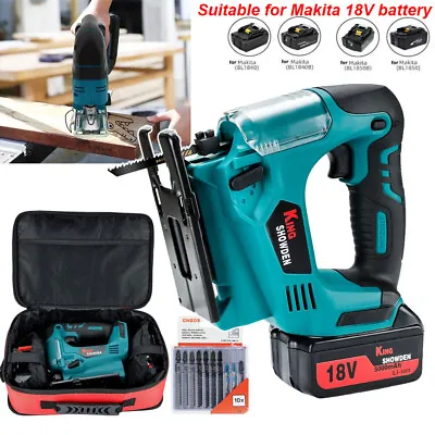 18V Cordless Jigsaw Cutting-makita Battery Compatible W/ 2Battery Charger Blades • £60.99