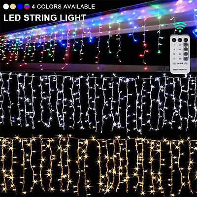 13~130ft Curtain Icicle Lights Wedding Party LED Fairy Christmas Indoor Outdoor • $76.55