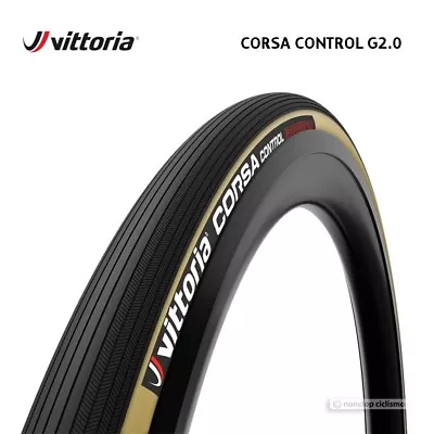 Vittoria CORSA CONTROL G2.0 Road Clincher Tire : 700x25 Mm BLACK/TAN • $84.95