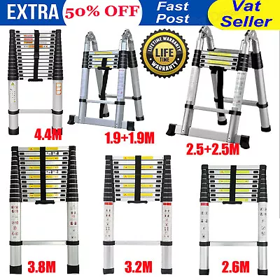 8FT-20FT Tall Telescoping Ladder Extension Collapsible Ladders Aluminum / Steel • $74.10