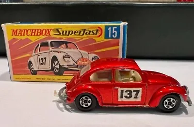 Vintage Matchbox Volkswagen 1500 Saloon Beetle VW 15 W Box • $30