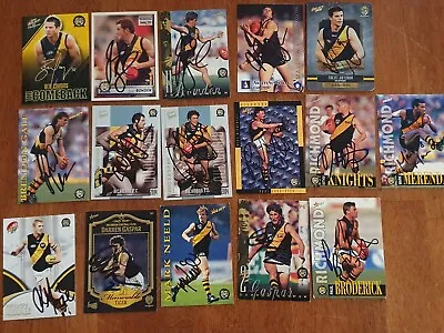 $100 • Buy AFL Richmond, Geelong And Collingwood Personally Hand Signed Cards X 26