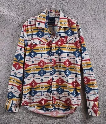 Vtg Wrangler Pearl Snap Shirt MENS Medium Western Rodeo Cowboy Southwest Aztec • $64.95