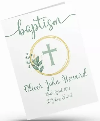 £3.49 • Buy Personalised Baptism Card Handmade Christening Card Boy Girl GodChild Grandchild