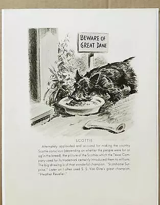 1946 Morgan Dennis ART PRINT Scottish Terrier Stealing Chow Sealyham Mom Pup. • $16.99