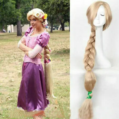 100cm Ladies Wig Long Blonde Handcraft Braid Cosplay Wig Women • £17.95
