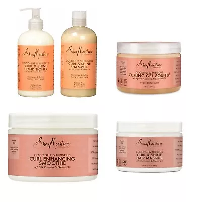 Shea Moisture Coconut Hibiscus ShampooConditionerSouffleMasque Smoothie • £61.99