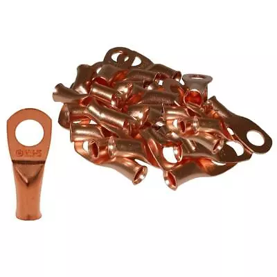 The Install Bay CUR814 Copper Non-Insulated 8 Gauge 1/4' Ring Terminal (25/pack) • $10.95