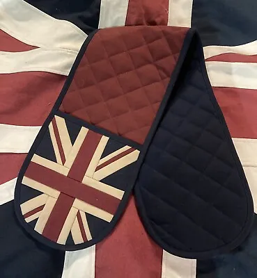 Vintage Union Jack Double Ended Oven Glove By Woven Magic ( Tea Dyed White ) • £22.95