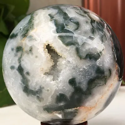 990g Natural Moss Agate Ball Quartz Crystal Sphere Reiki Meditation Decoration • $0.65