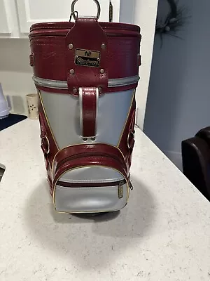 Macgregor DEN CADDY Mini STAFF BAG 20  Golf Range Burgundy Silver For Man Cave • $45