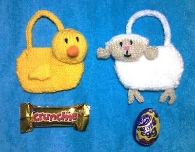 KNITTING PATTERN - Sheep Lamb And Duck Chick Gift Bags Easter Tree Decoration • £3.25