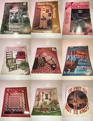 Various Vintage Macrame Knots Craft Magazine Books For Furniture Garden & Bags • $2