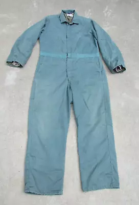 Vintage Sears One-Piece Work Insulated Coveralls Full Zip Size L Olive Green • $36