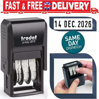 £7.79 • Buy Date Stamp Trodat 4810 Mini Self Inking Black Rubber Print Dater For Home Office