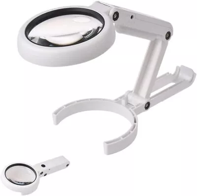 Folding Magnifying Lamp Led Desk Magnifier 5X 11X Magnifier Glass W/ LightStand • $16.96