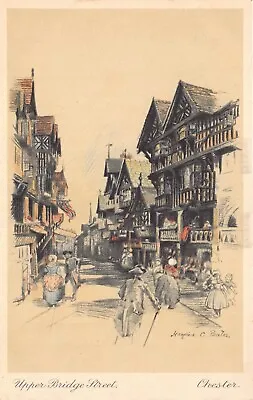 Upper Bridge Street Chester Artist Postcard Marjorie C Bates Dated Unposted • £5.89