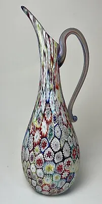 Vintage MURANO Millefiori Pitcher Jug Hand Blown RARE- MINT CONDITION • $115