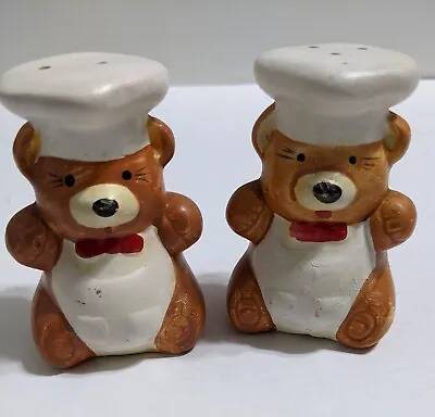 Salt And Pepper Shaker Set Chef Bear Vintage Salt And Pepper Shaker Set • $16.87