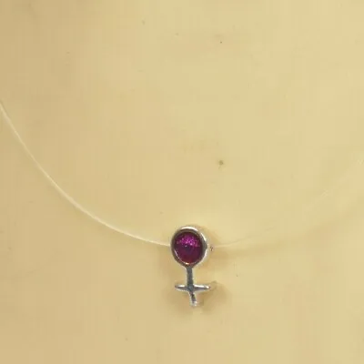 Inverted Cross Tiny Pendant Discreet Blue Purple Metallic Cute Slim Necklace B1 • £3.90