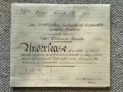 1914 Indentured Deed 352 Ramsbottom Road Greenmount Tottington Bury Lancs • £10