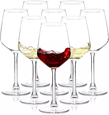 Long Stem Wine Glasses Set Of 8 12Oz Clear Red/White For Party Wedding And Hom • $34.99