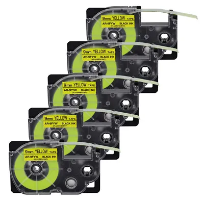 £28.79 • Buy 5PK Fluorescent Yellow Tape Cartridge XR-9FYW For Casio KL-60 EZ Label Printer