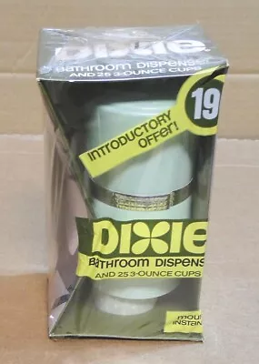 Vintage Light Green Dixie Bathroom Cup Dispenser W/25 3 Oz. Cups Never Opened • $18