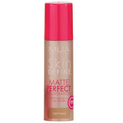 MUA Skin Define Matte Liquid  Foundation Full Coverage Long Lasting Deep Fawn • £3.89