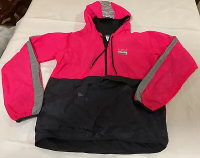 Victorias Secret PINK Hoodie M/LBlack Pink Half Zip Windbreaker Rain Jacket Hood • $39.44