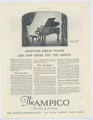1925 Mason & Hamlin Piano W The Ampico Advertisment: Fifth Avenue New York City • $17.76