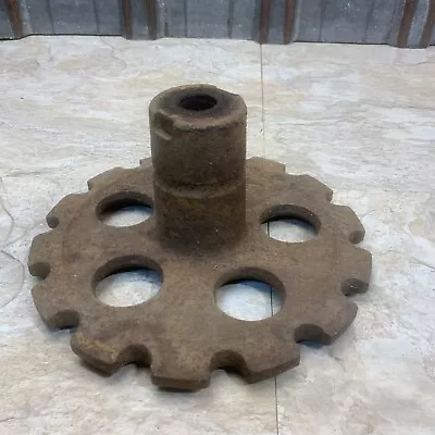 VTG Industrial Machine Age Steel/ Cast Rusty Gear Steampunk Art Lamp Part • $23.99