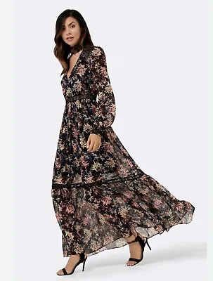 $59 • Buy Forever New Dress Size 10 S Long Maxi Floral Flower Print 