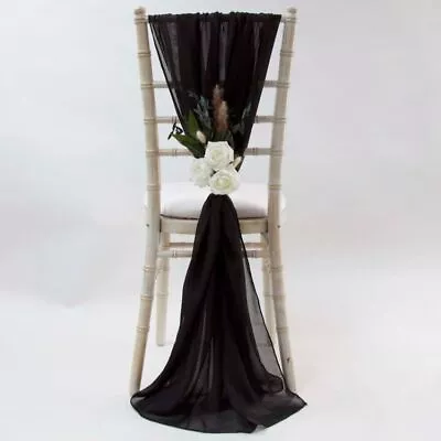 Chair Cover Wedding DÉcor Draping Chiffon Vertical Drapes Various Colours • £3.08